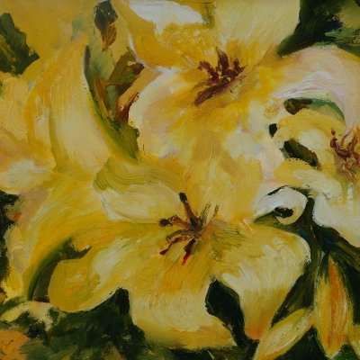 Lilies in gold