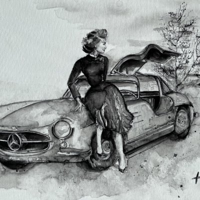 Софи Лорен и её легендарный Mercedes-Benz 300SL Gullwing N2