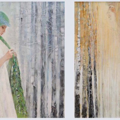 Two Ages (Spring Teen... and Autumn/Bride Pregnant in Future Spring) Diptych