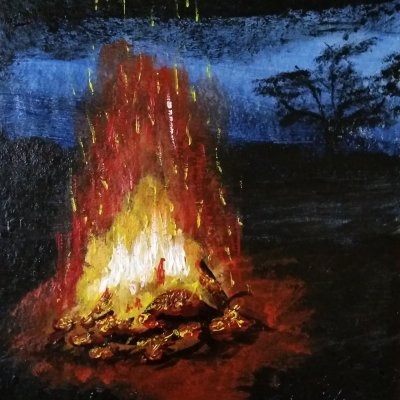 Acrylic painting Bonfire