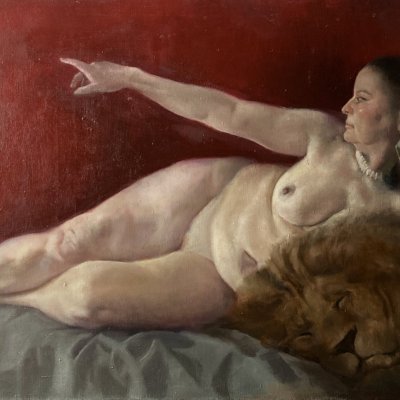 Woman with a lion