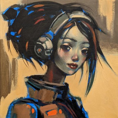 A girl with a player