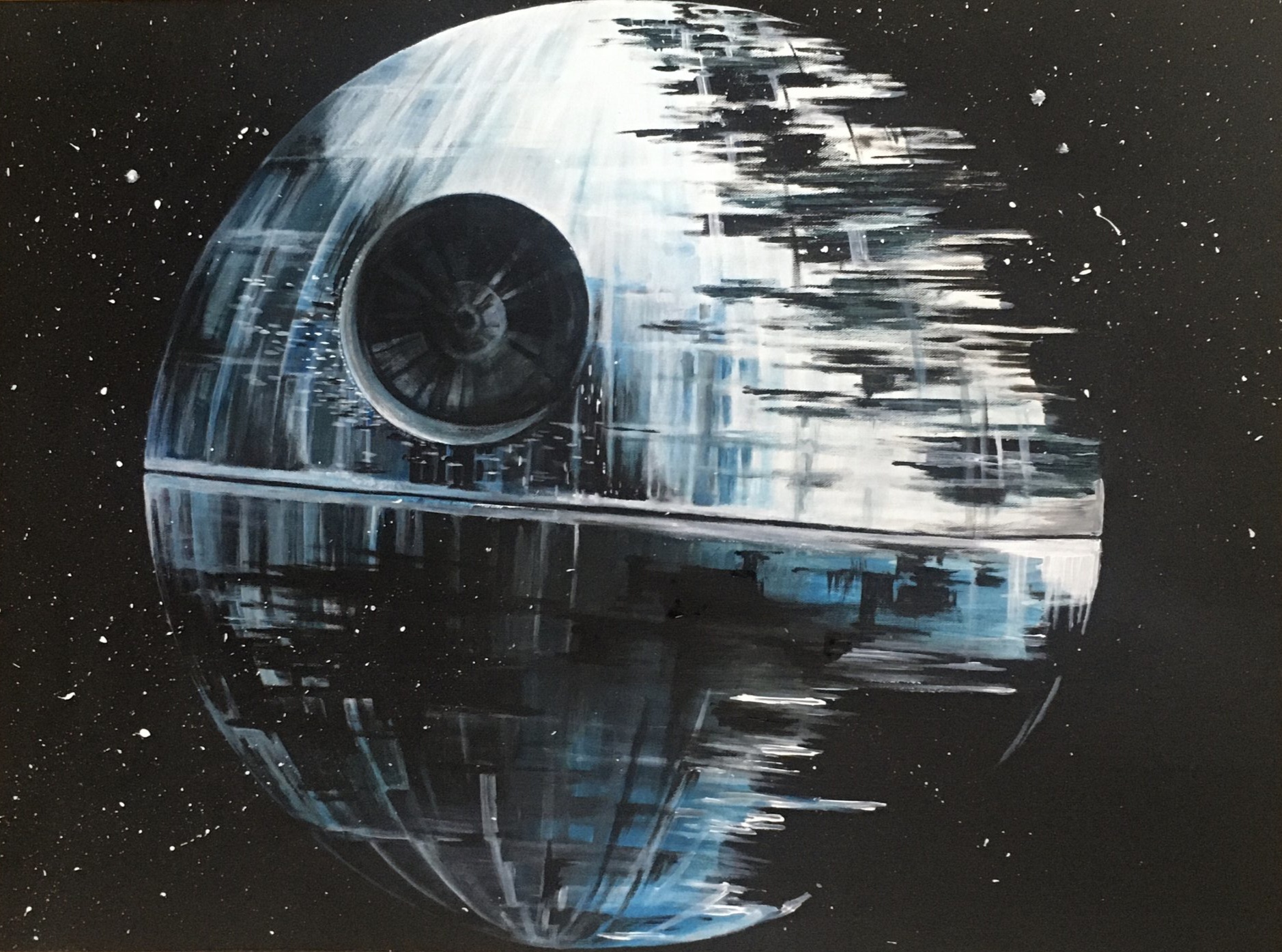 Painting The Death Star . Size 70x90 cm . Artist evgeniya Buy