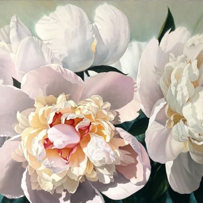 White peonies