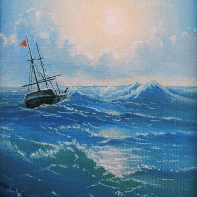 Miniature with Aivazovsky painting