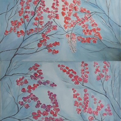 Sakura. Diptych.