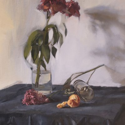 Peonies and apricots