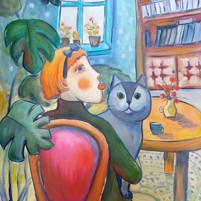 The lady with the cat