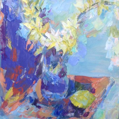 Spring still life with daffodils