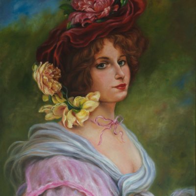 Портрет дамы с цветами (копия)