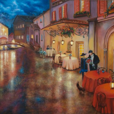 A date in the city at night