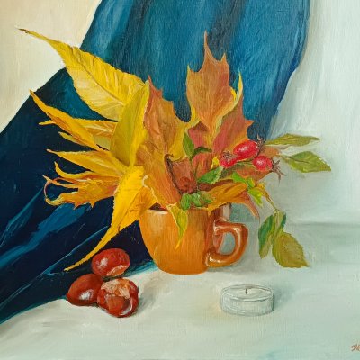 Still life with leaves