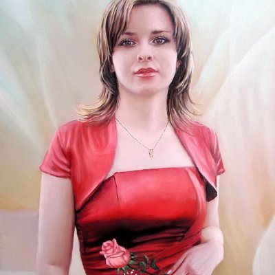 Portrait of a girl in oil