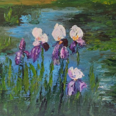 Irises and swamp