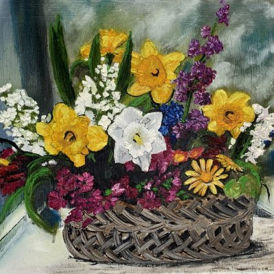 Daffodils in a basket