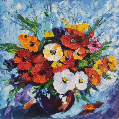 Bouquet in a vase (Leonid Afremov)
