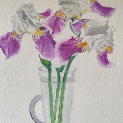 Irises in a mug