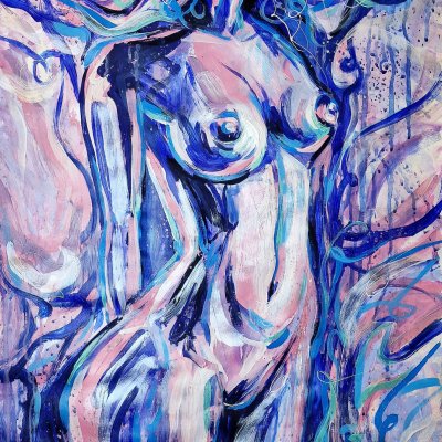 Nude in blue