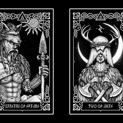 Дыптых «Міфалагічнае Таро Скандынавіі» ("Бярсерк пiк", "Двойка сякер")