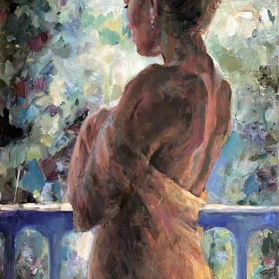 Woman on the balcony