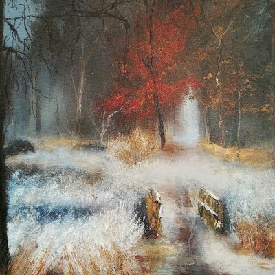 The bridge to the snowy forest