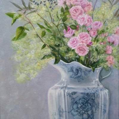 Bouquet in a porcelain vase